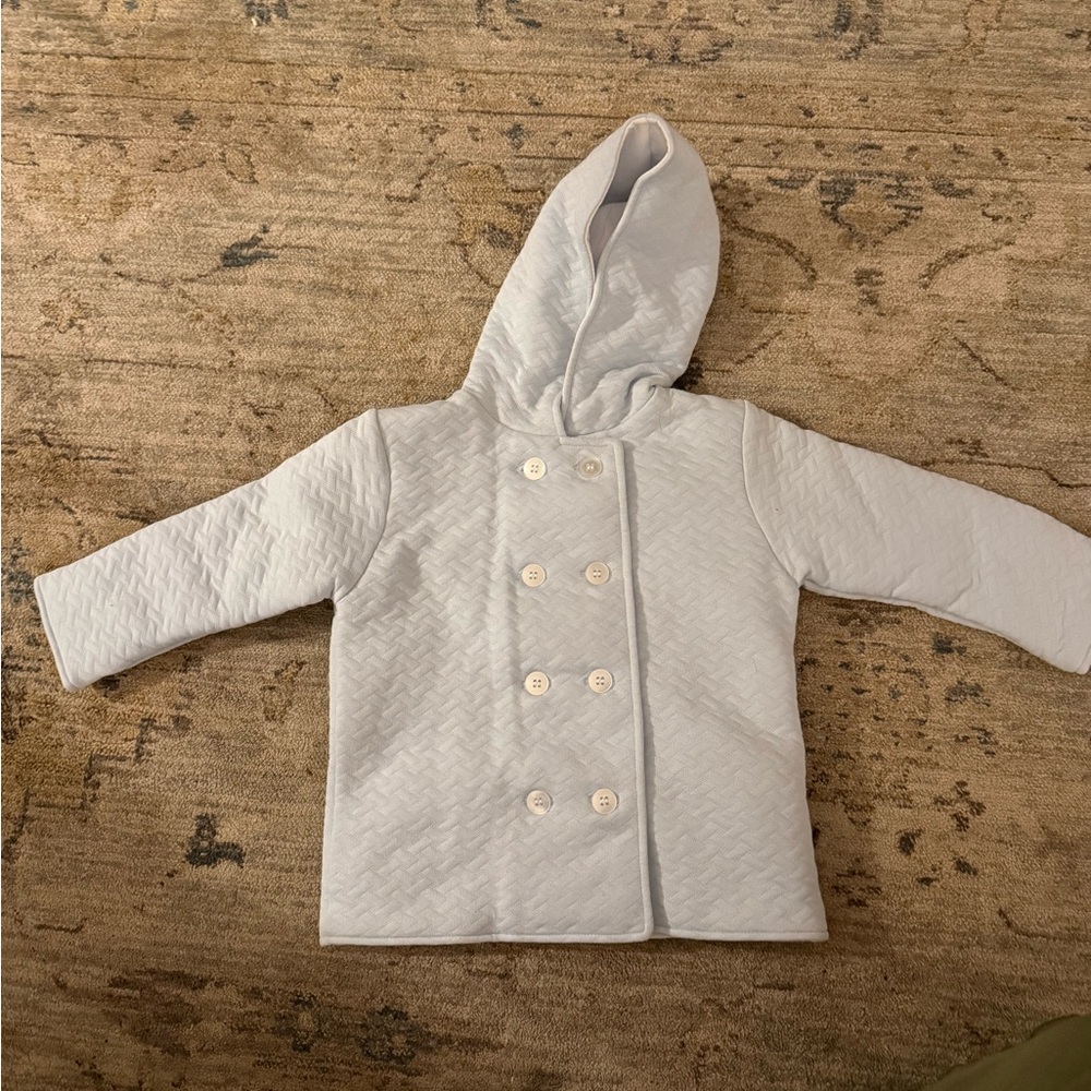 Kissy Kissy Light Blue Quilted Pea Coat